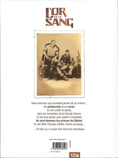 Verso de l'album L'Or et le sang Tome 1 L'appel du large