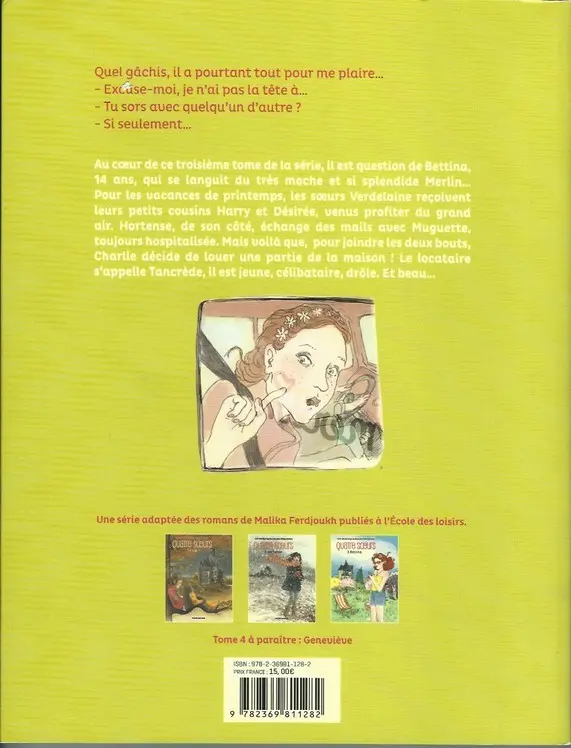 Verso de l'album Quatre soeurs Tome 3 Bettina