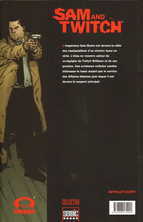 Verso de l'album Sam and Twitch / Sam & Twitch Semic 6 L'affaire John Doe - 2e partie