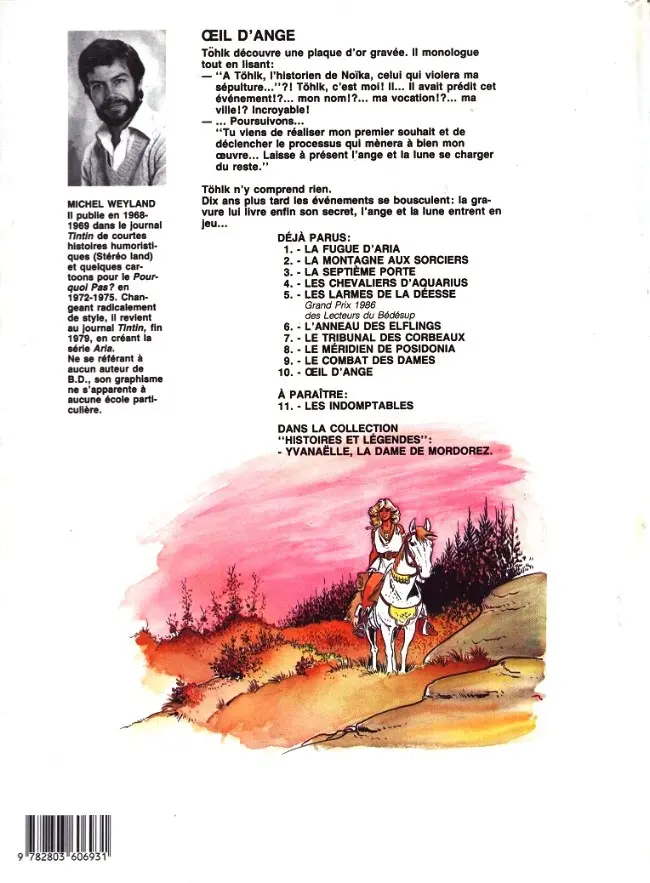 Verso de l'album Aria Tome 10 Oeil d'Ange