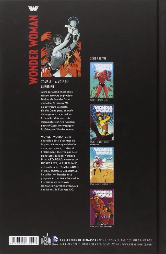 Verso de l'album Wonder Woman Tome 4 La Voie du guerrier