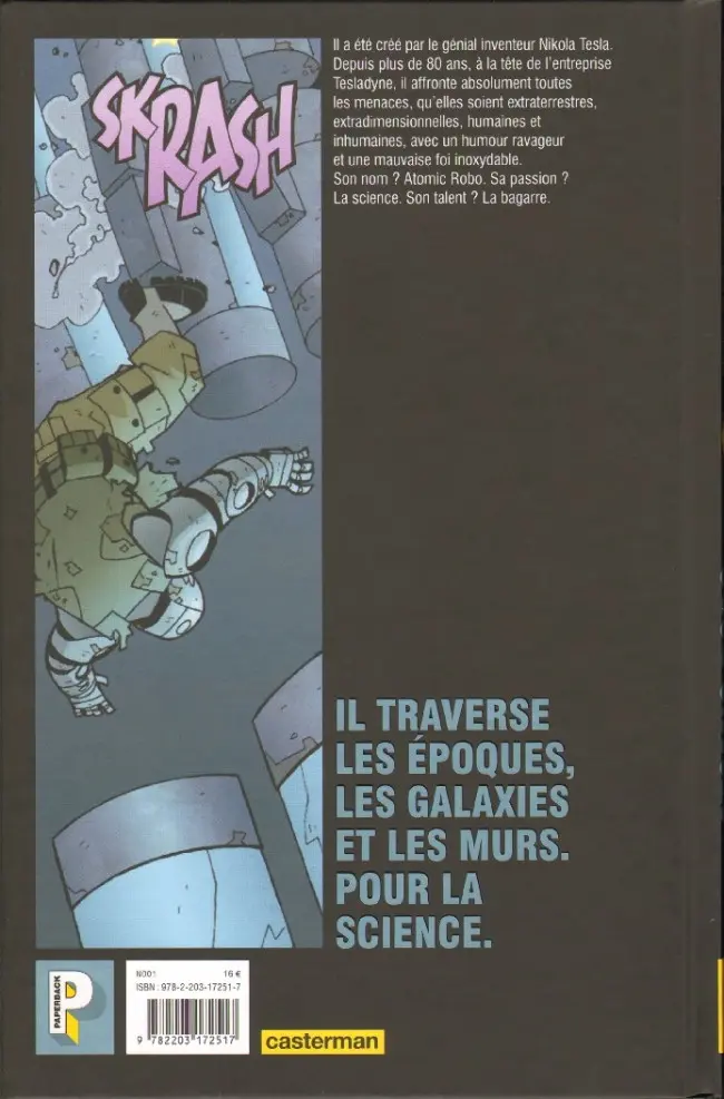 Verso de l'album Atomic Robo 1 La science est un combat