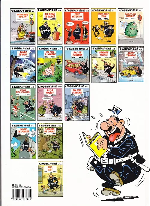 Verso de l'album L'Agent 212 Tome 8 Pas de panique
