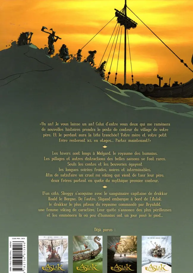 Verso de l'album Aslak Tome 1 L'Œil du monde