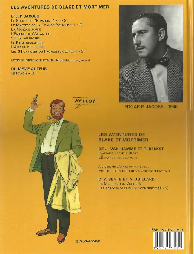 Verso de l'album Blake et Mortimer Tome 4 Le Mystère de la Grande Pyramide - Tome 1