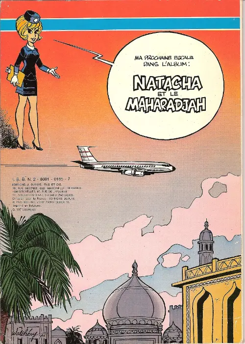 Verso de l'album Natacha Tome 1 Hôtesse de l'air