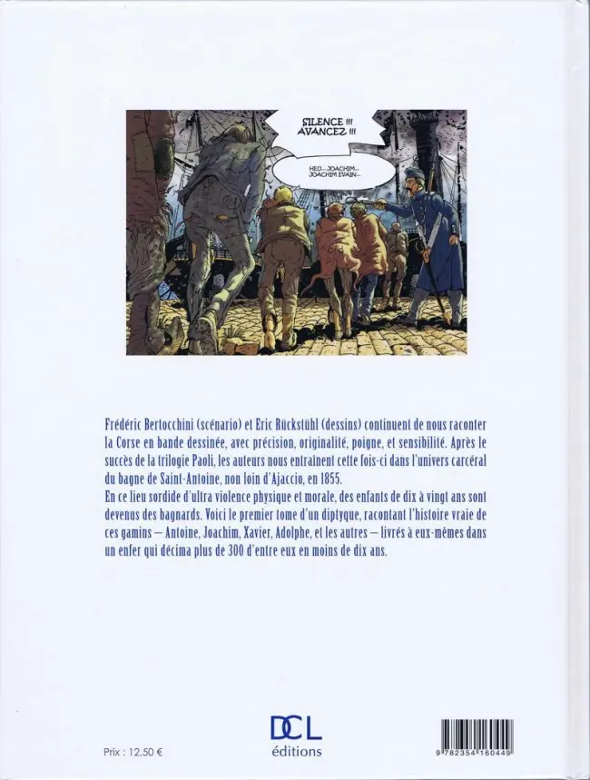 Verso de l'album Le Bagne de la honte Tome 1 Castellucciu