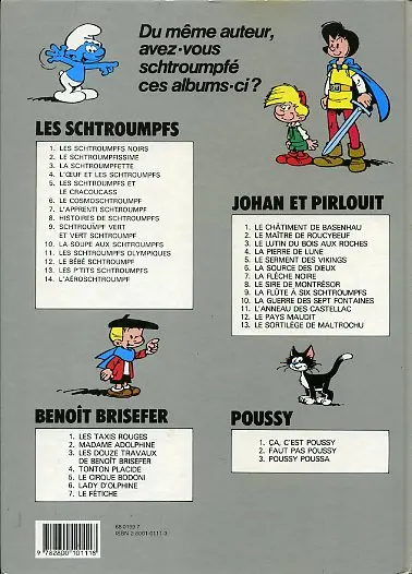 Verso de l'album Les Schtroumpfs Tome 4 L'œuf et les schtroumpfs