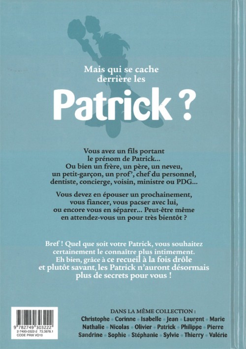 Verso de l'album L'Encyclopédie des prénoms en BD Tome 17 Patrick
