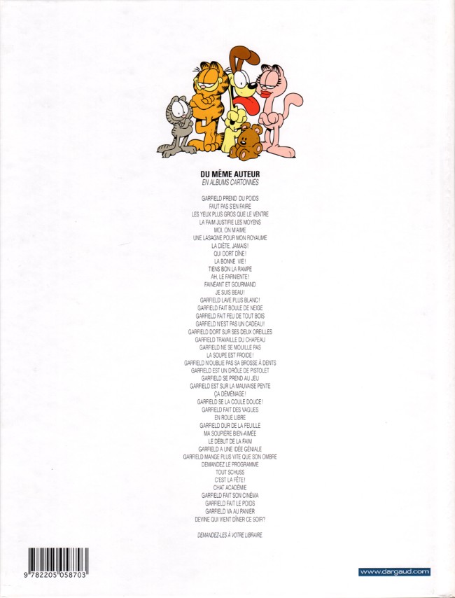 Verso de l'album Garfield Tome 42 Devine qui vient dîner ce soir ?