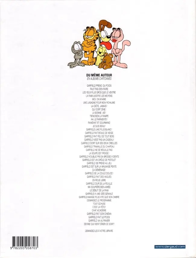 Verso de l'album Garfield Tome 42 Devine qui vient dîner ce soir ?