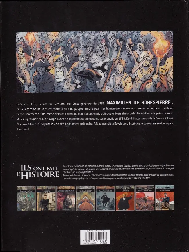 Verso de l'album Ils ont fait l'Histoire Tome 21 Robespierre