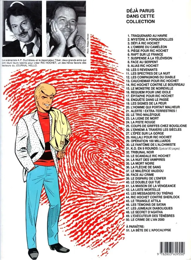 Verso de l'album Ric Hochet Tome 50 Le crime de l'an 2000