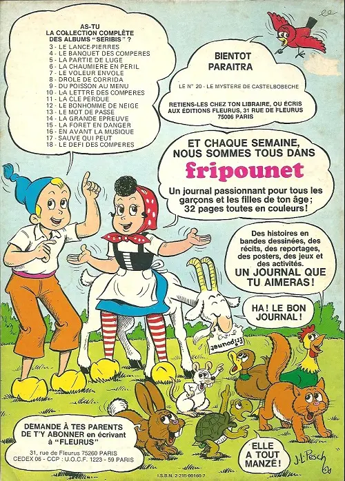 Verso de l'album Sylvain et Sylvette Tome 19 L'escapade de Cloé