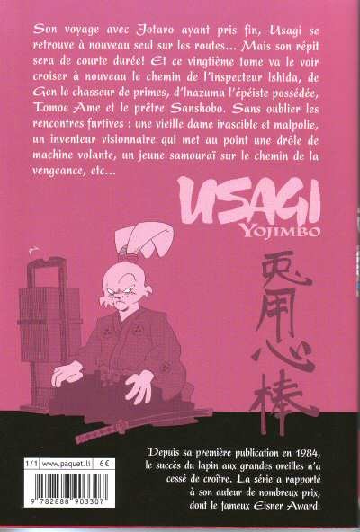 Verso de l'album Usagi Yojimbo 20