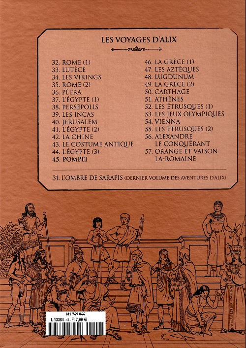Verso de l'album Alix La collection Tome 45 Les voyages d'Alix - Pompéi (1)
