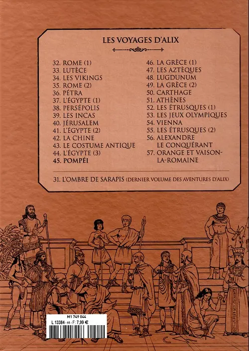 Verso de l'album Alix La collection Tome 45 Les voyages d'Alix - Pompéi (1)