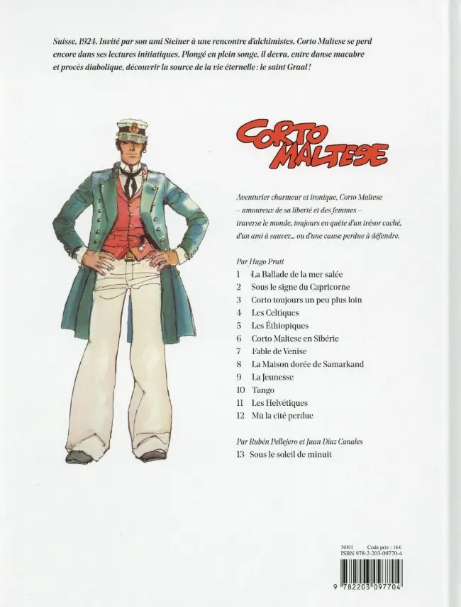 Verso de l'album Corto Maltese Tome 11 Les helvétiques