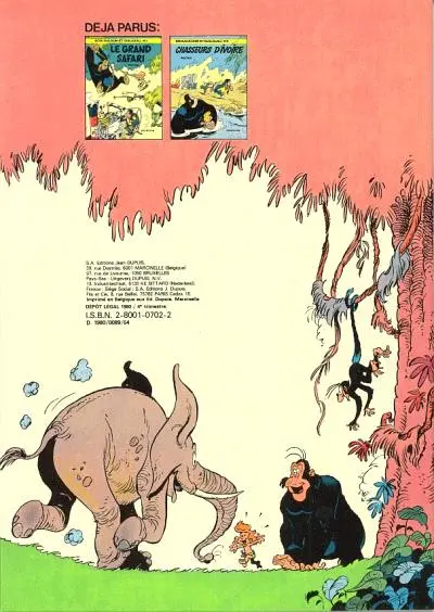 Verso de l'album Boulouloum et Guiliguili (Les jungles perdues) Tome 3 Le trésor du Kawadji
