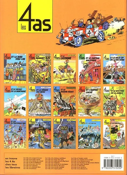 Verso de l'album Les 4 as Tome 25 Les 4 as et la déesse des mers