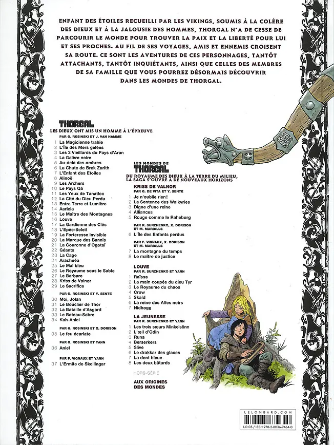 Verso de l'album Les mondes de Thorgal - La Jeunesse de Thorgal Tome 8 Les deux bâtards