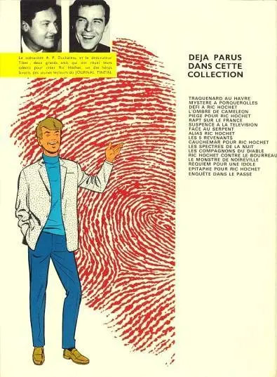 Verso de l'album Ric Hochet Tome 19 Les signes de la peur