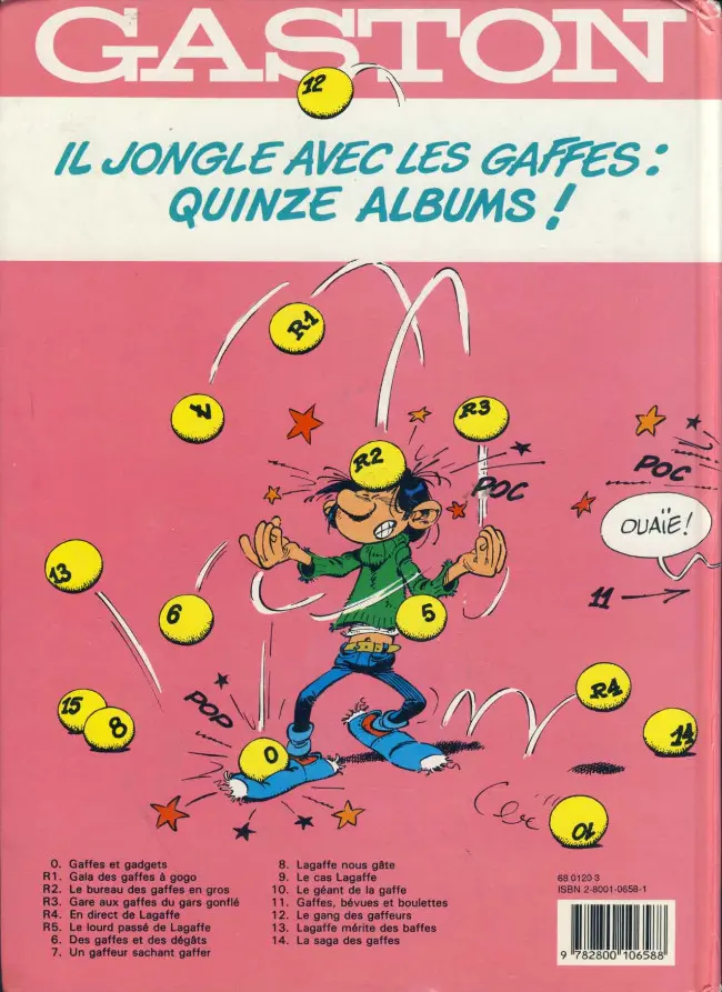 Verso de l'album Gaston Tome 13 Lagaffe mérite des baffes