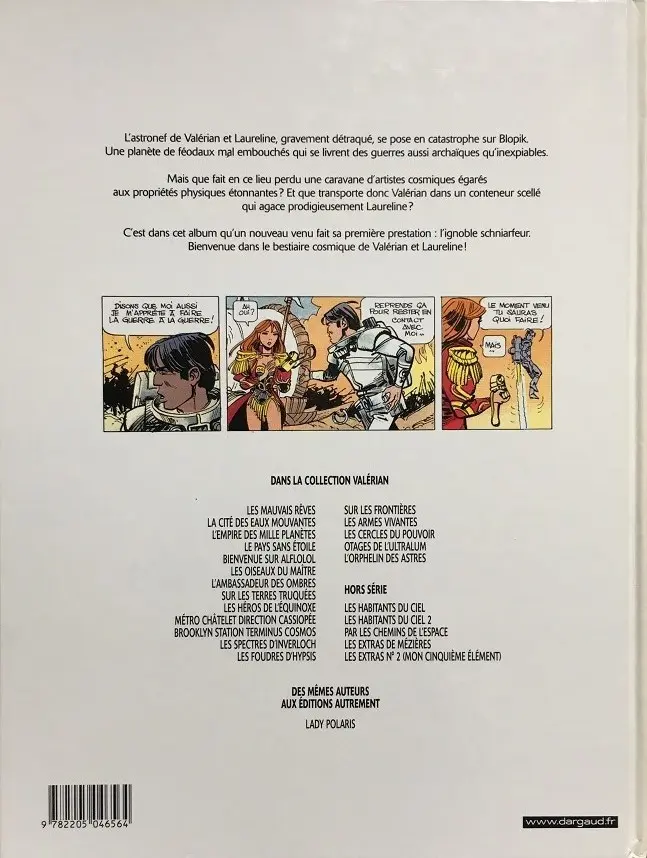 Verso de l'album Valérian Tome 14 Les armes vivantes