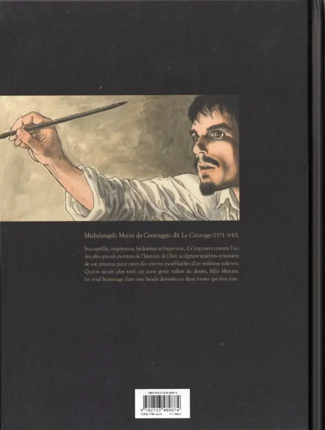 Verso de l'album Le Caravage Tome 1 Première partie - La palette et l'épée