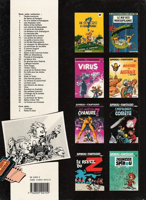 Verso de l'album Spirou et Fantasio Tome 13 Le voyageur du mésozoïque