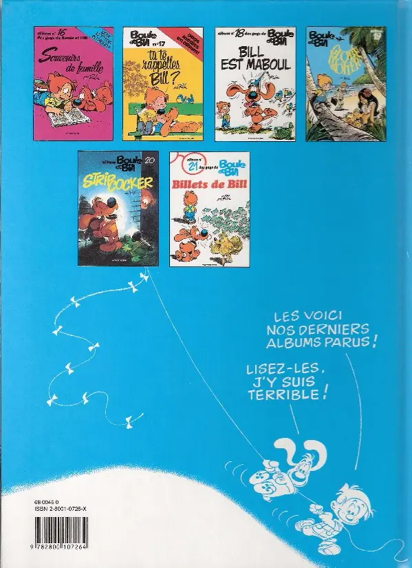Verso de l'album Boule & Bill Tome 18 Bill est maboul