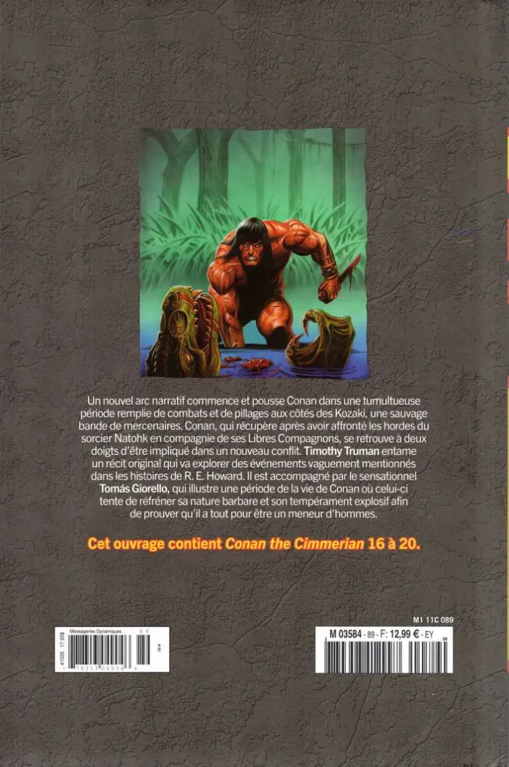 Verso de l'album The Savage Sword of Conan - La Collection Tome 89 Les libres Compagnons