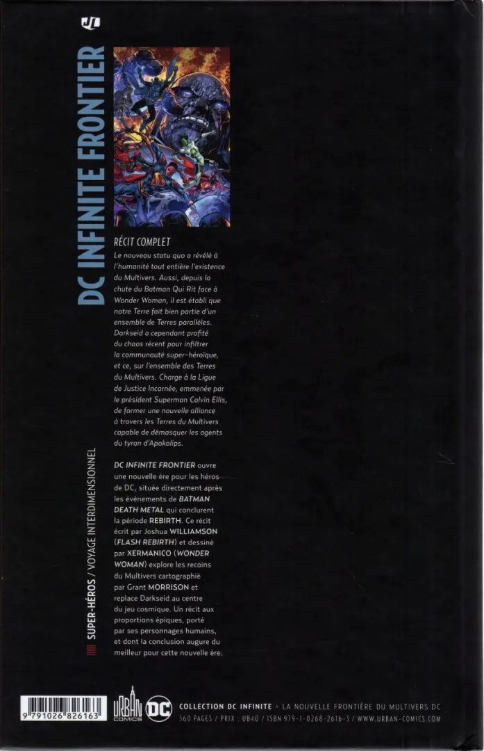 Verso de l'album DC Infinite Frontier Tome 1