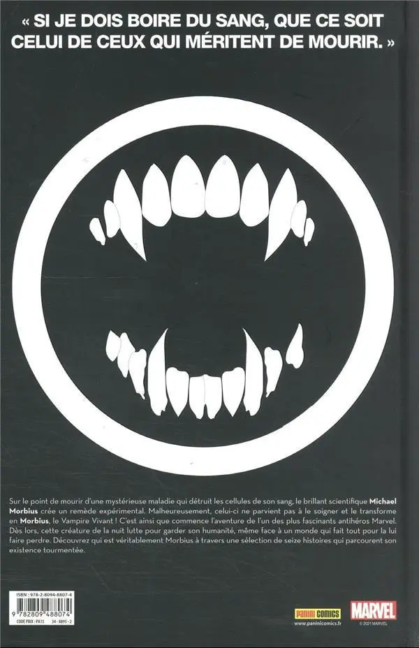 Verso de l'album Je suis Morbius