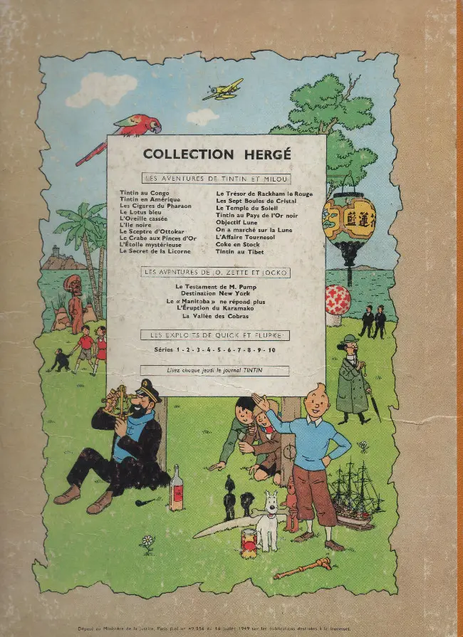 Verso de l'album Tintin Tome 12 Le Trésor de Rackham le Rouge