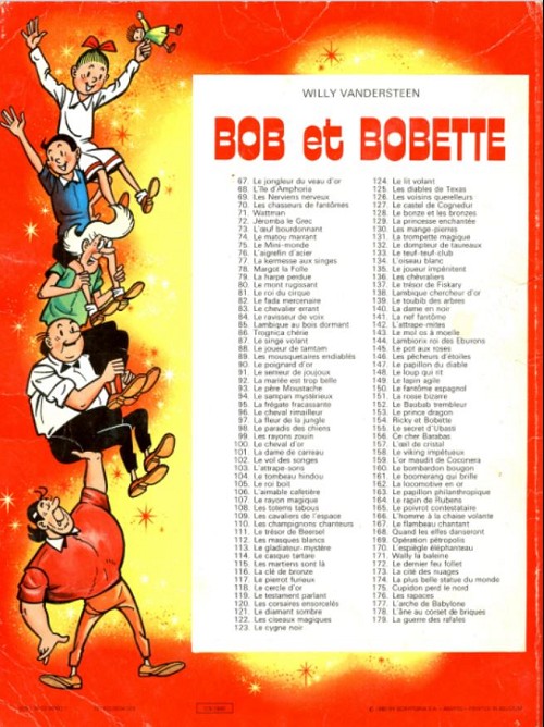 Verso de l'album Bob et Bobette Tome 137 Le trésor de fiskary