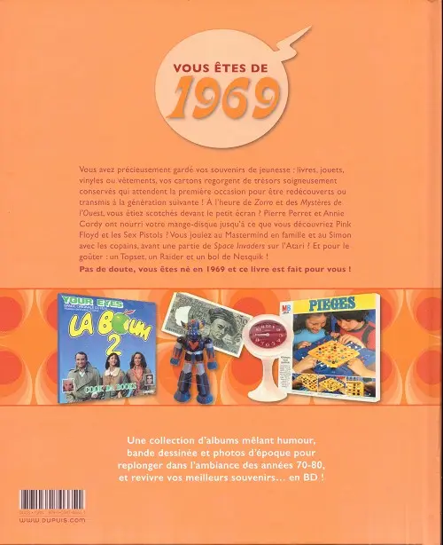 Verso de l'album Mes souvenirs en BD Tome 30 Année de naissance 1969