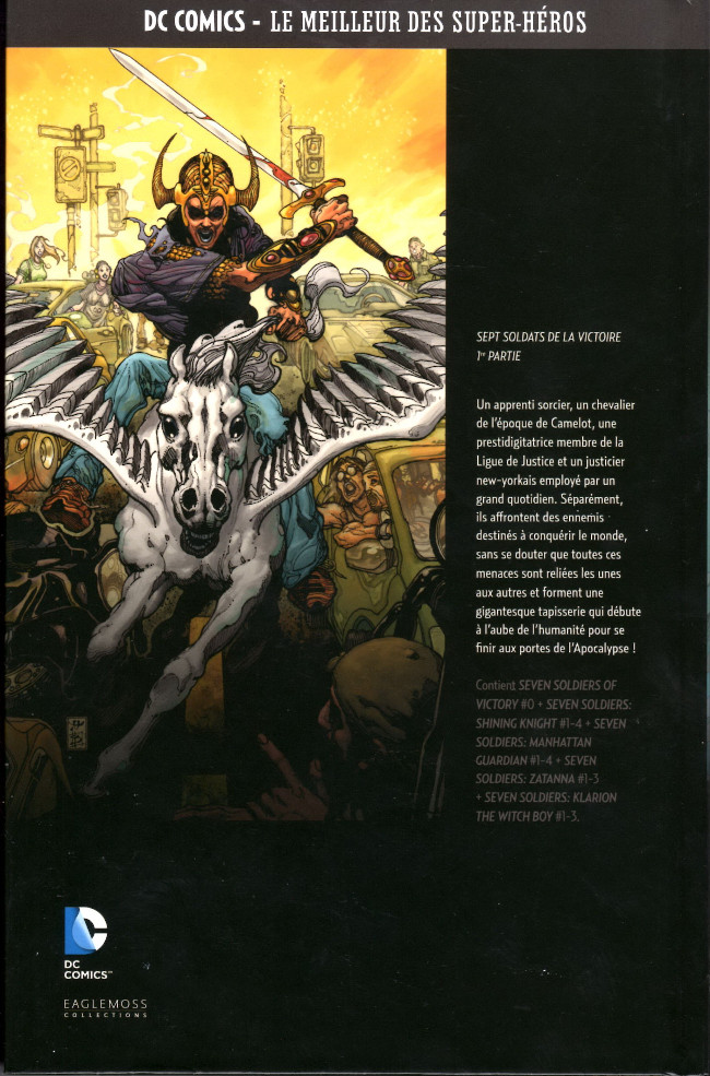 Verso de l'album DC Comics - Le Meilleur des Super-Héros Sept soldats de la victoire - 1re partie