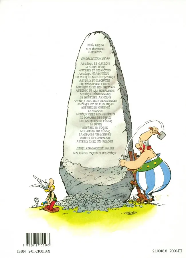Verso de l'album Astérix Tome 18 Les lauriers de César