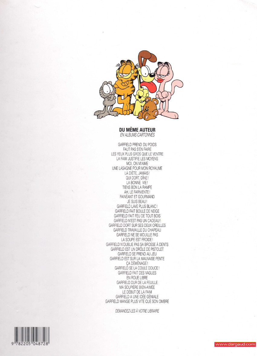 Verso de l'album Garfield Tome 29 En roue libre