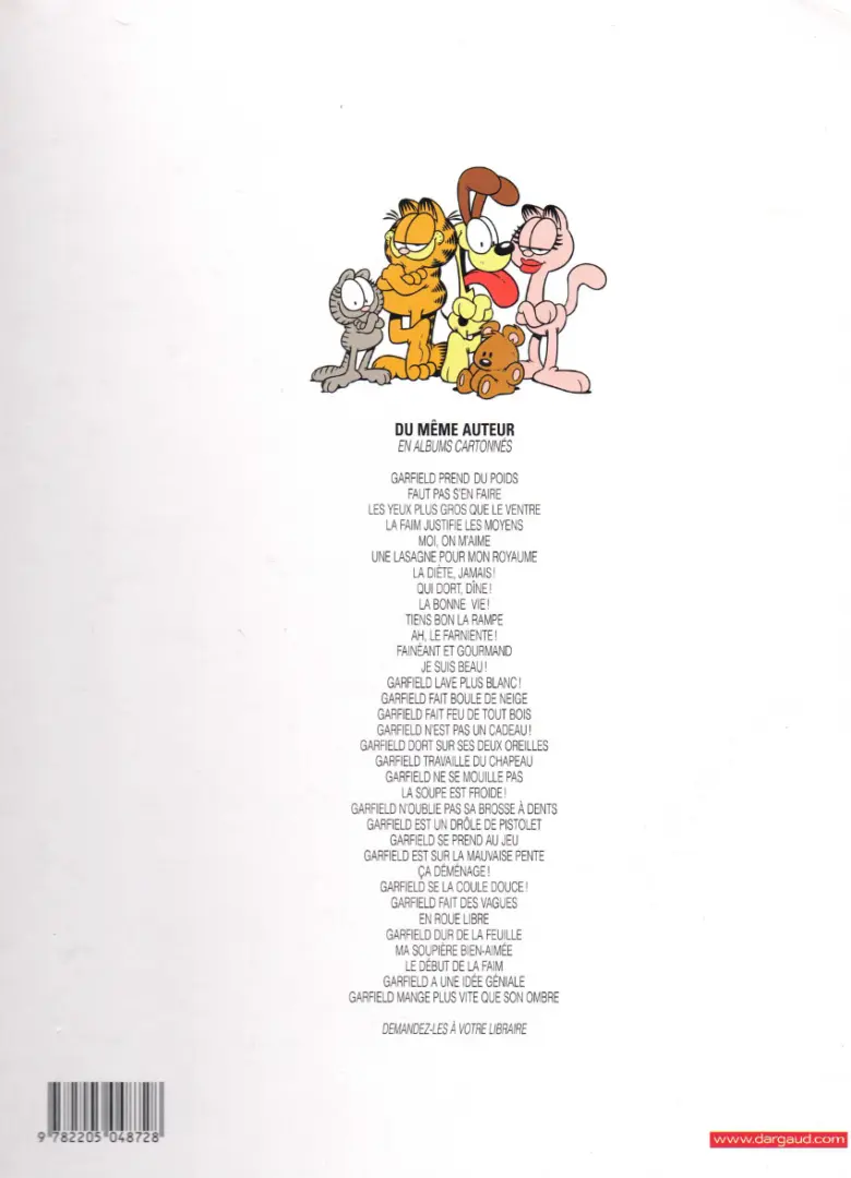 Verso de l'album Garfield Tome 29 En roue libre