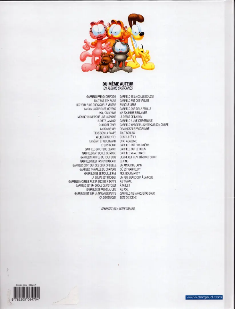 Verso de l'album Garfield Tome 2 Faut pas s'en faire