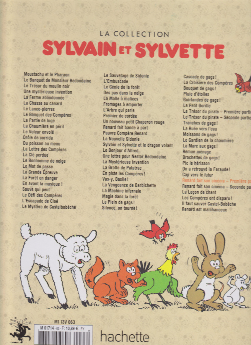 Verso de l'album Sylvain et Sylvette Tome 63 Renard fait son cinéma-première partie