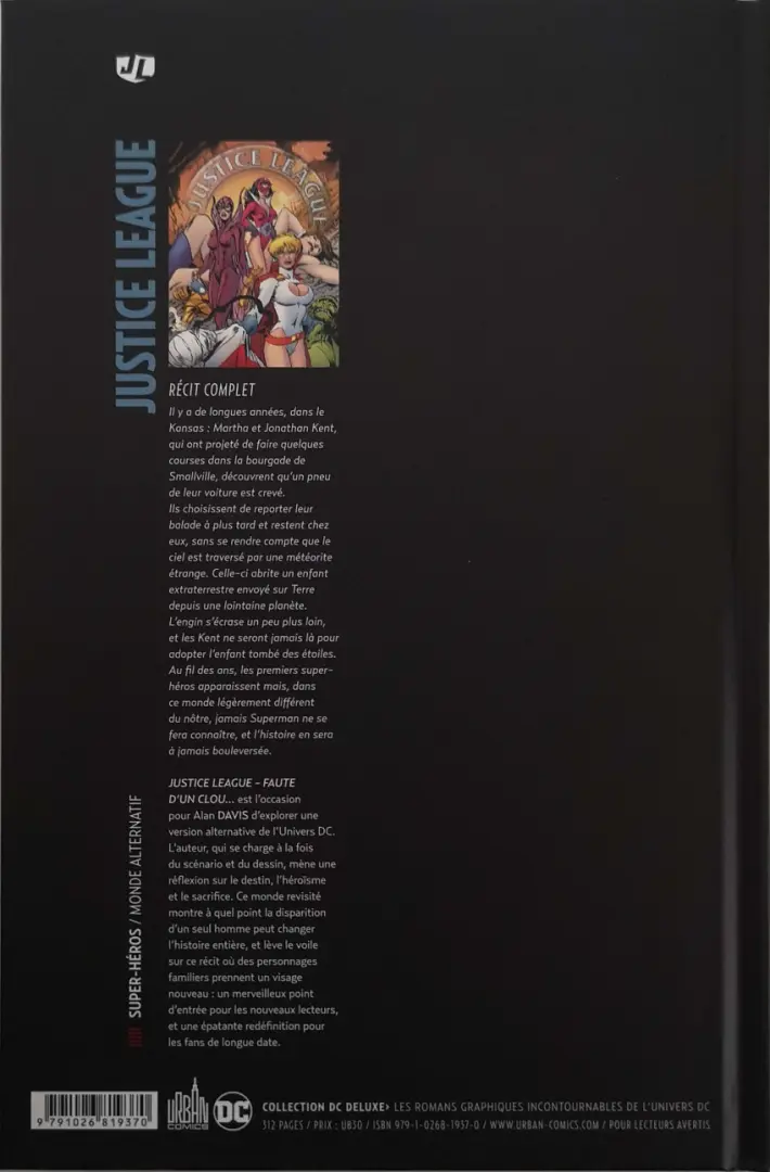 Verso de l'album Justice League - Faute d'un clou...