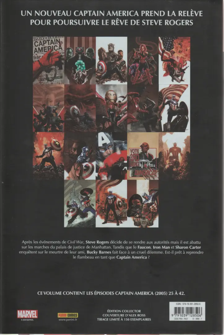 Verso de l'album Captain America 2