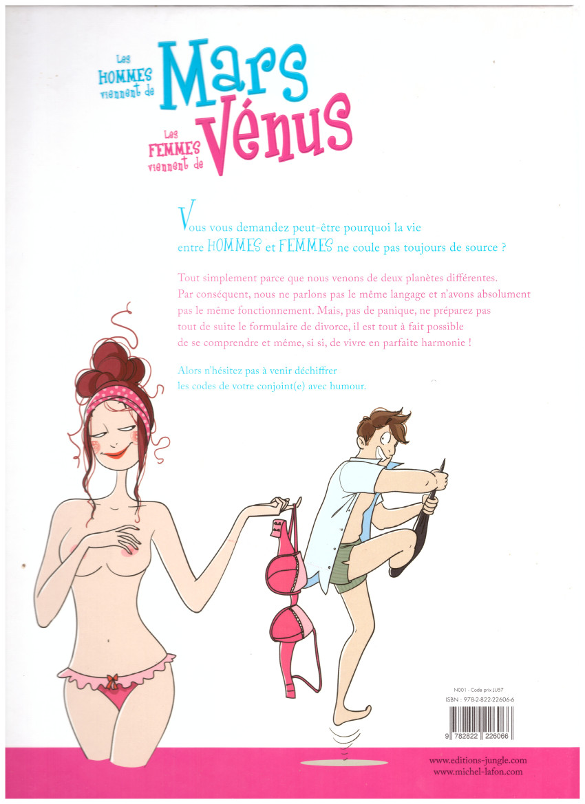 Verso de l'album Les Hommes viennent de Mars, les femmes viennent de Vénus Tome 1