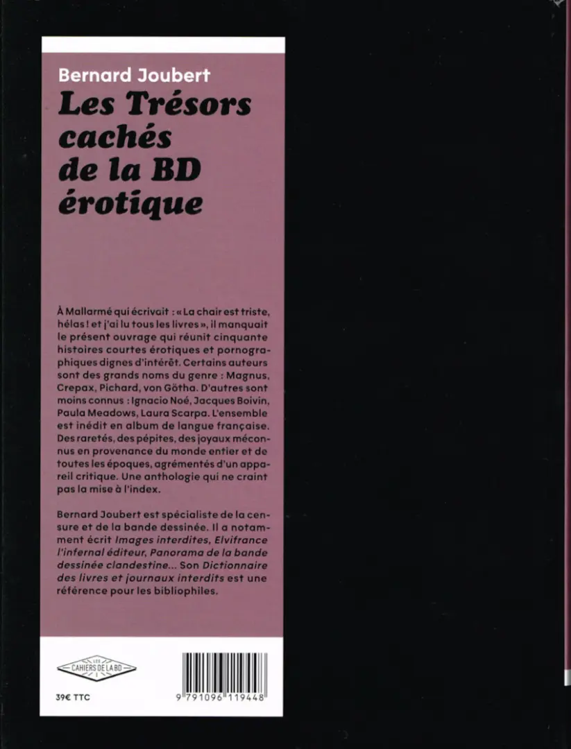 Verso de l'album Les Trésors cachés de la BD érotique