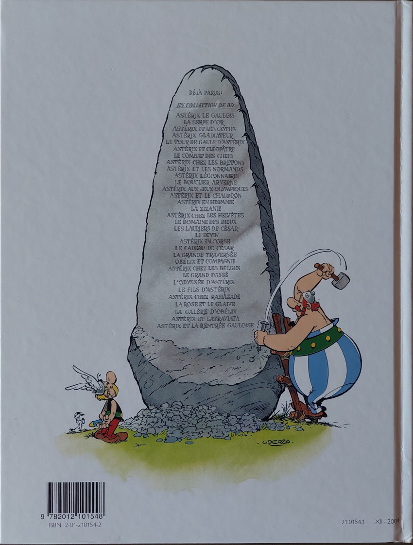 Verso de l'album Astérix Tome 22 La grande traversée