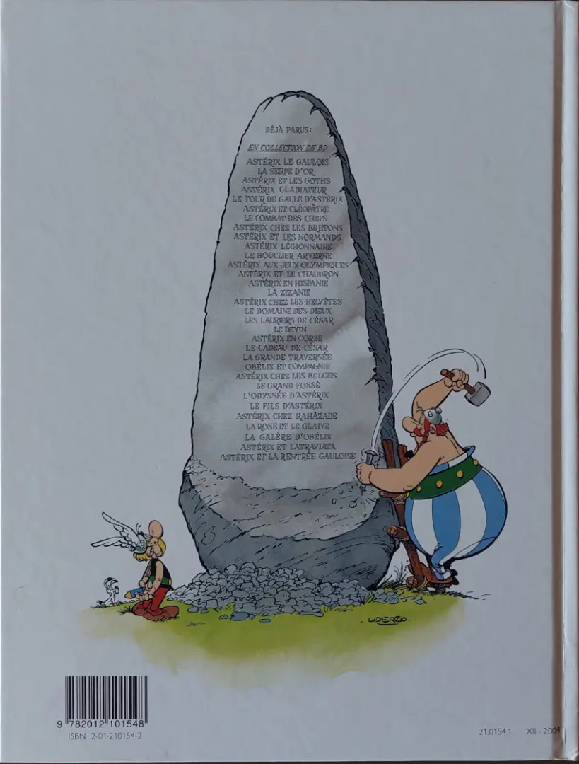 Verso de l'album Astérix Tome 22 La grande traversée