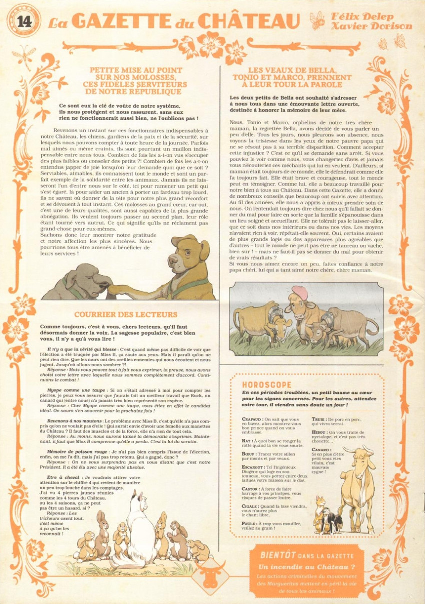 Verso de l'album La Gazette du Château N° 14